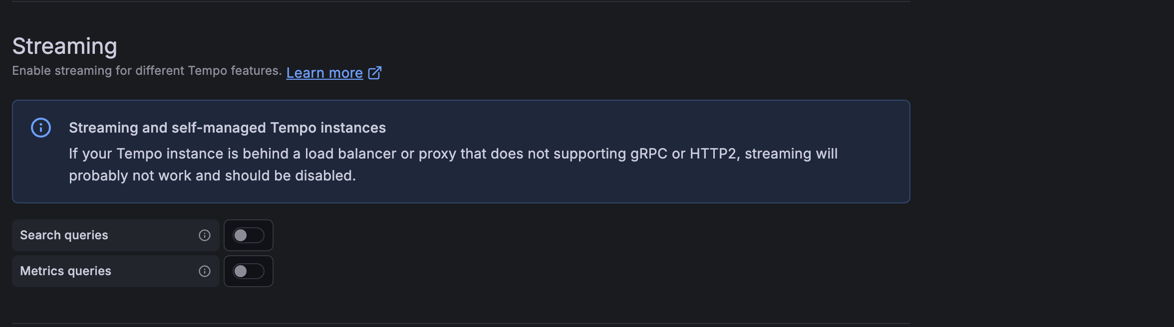 Disable Streaming